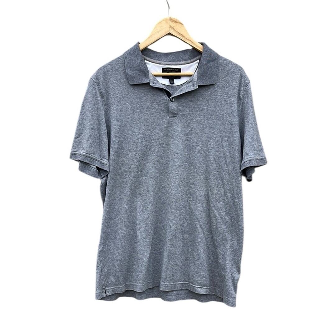 Banana Republic Gray Polo Shirt Luxury Touch Standard Fit size XL